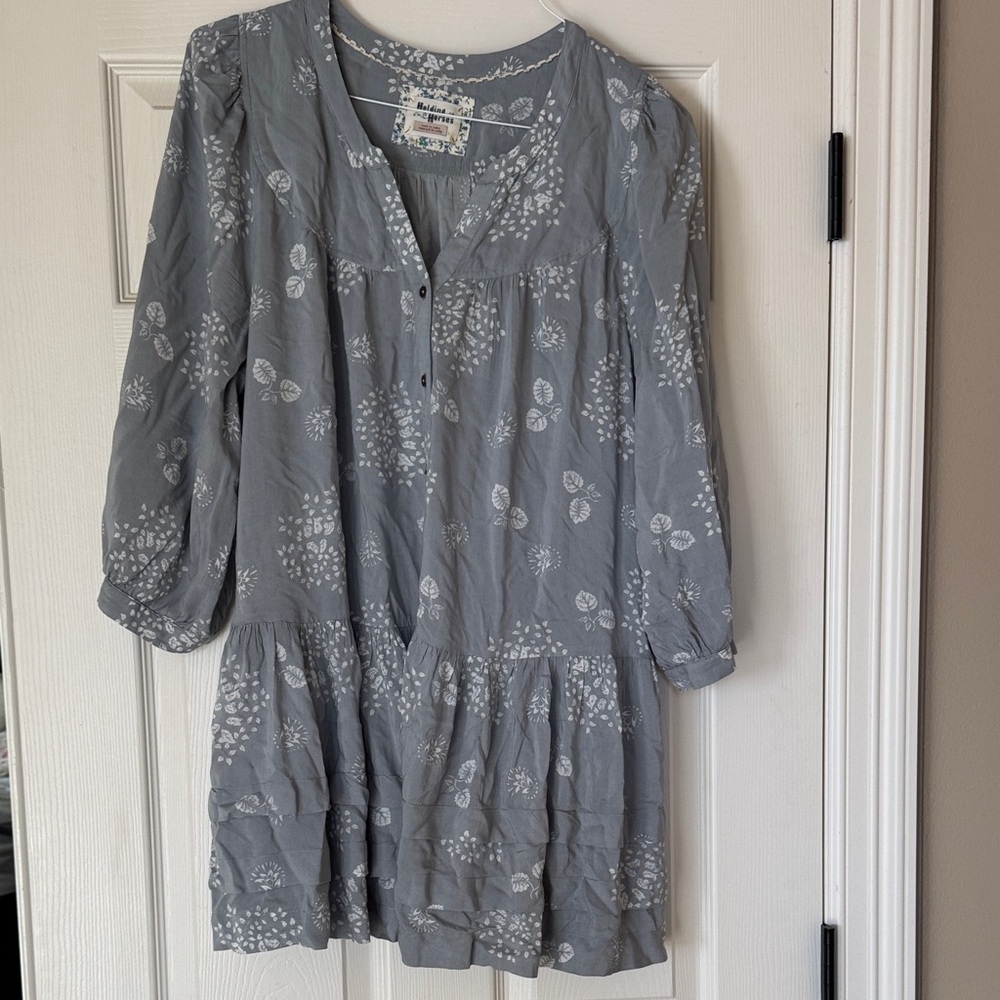 Holding horses  Gray Floral Tunic